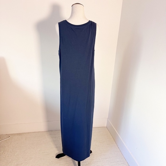 PACT Womens L Blue Midi Dress Softspun Tank Organic Cotton Minimal Coastal Comfy - Picture 4 of 11
